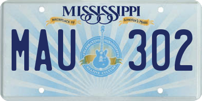 MS license plate MAU302