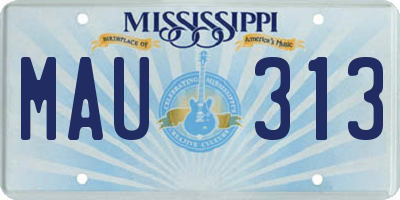 MS license plate MAU313