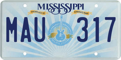 MS license plate MAU317
