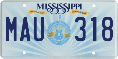 MS license plate MAU318