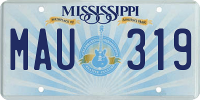 MS license plate MAU319