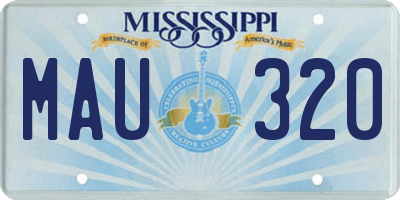 MS license plate MAU320