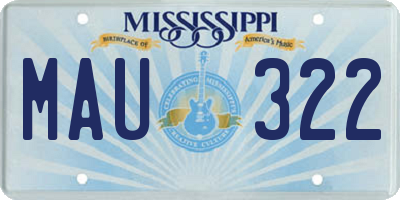 MS license plate MAU322