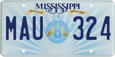 MS license plate MAU324