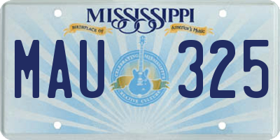 MS license plate MAU325