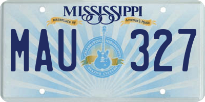 MS license plate MAU327
