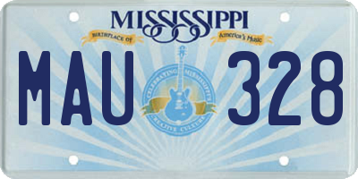 MS license plate MAU328
