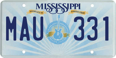 MS license plate MAU331