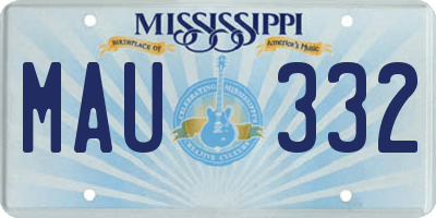 MS license plate MAU332