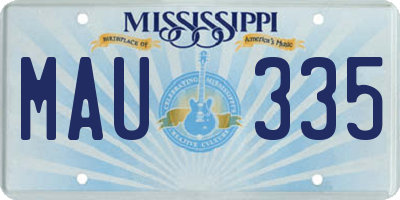 MS license plate MAU335
