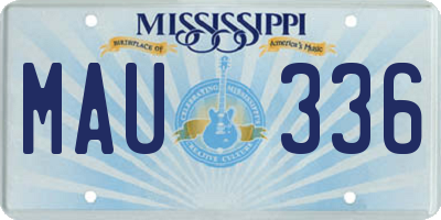 MS license plate MAU336