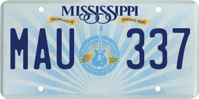 MS license plate MAU337