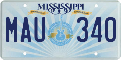 MS license plate MAU340