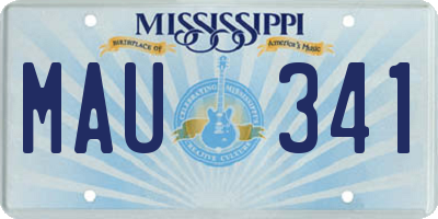 MS license plate MAU341