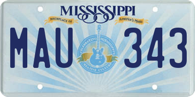 MS license plate MAU343