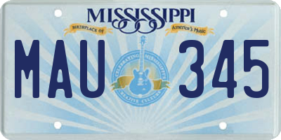 MS license plate MAU345