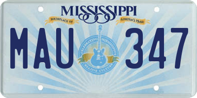 MS license plate MAU347