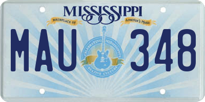 MS license plate MAU348