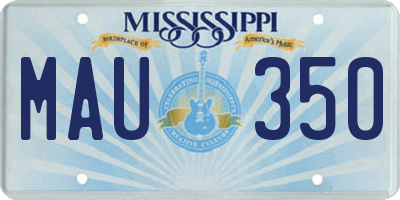 MS license plate MAU350
