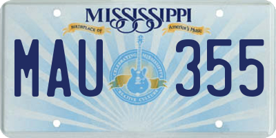 MS license plate MAU355