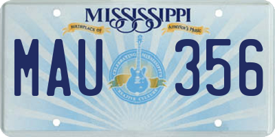 MS license plate MAU356