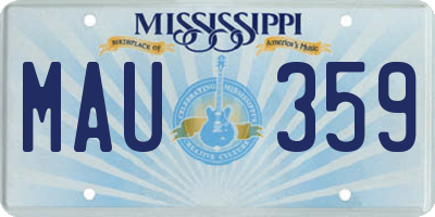 MS license plate MAU359