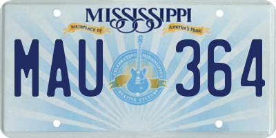 MS license plate MAU364