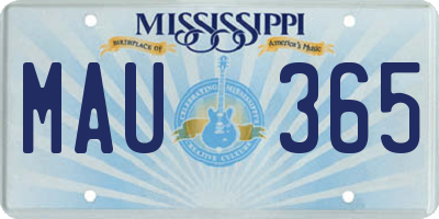 MS license plate MAU365