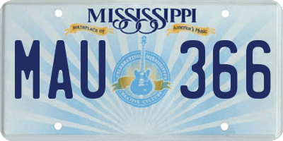 MS license plate MAU366