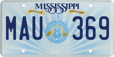 MS license plate MAU369