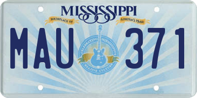 MS license plate MAU371