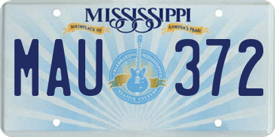 MS license plate MAU372