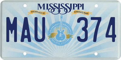 MS license plate MAU374