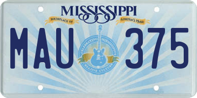 MS license plate MAU375