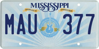 MS license plate MAU377