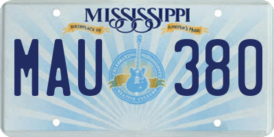 MS license plate MAU380