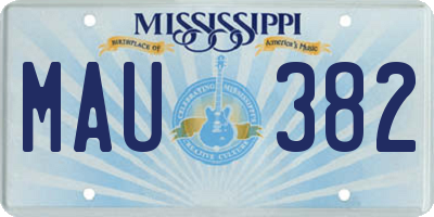 MS license plate MAU382