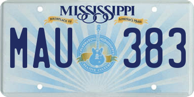 MS license plate MAU383