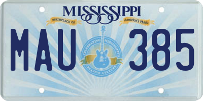 MS license plate MAU385