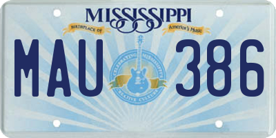 MS license plate MAU386