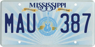 MS license plate MAU387