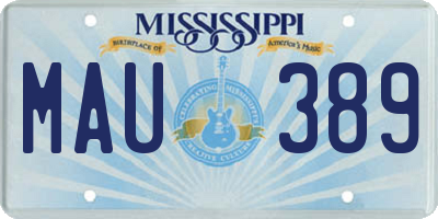 MS license plate MAU389