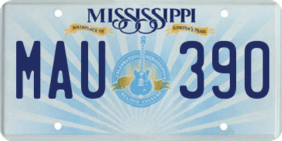 MS license plate MAU390
