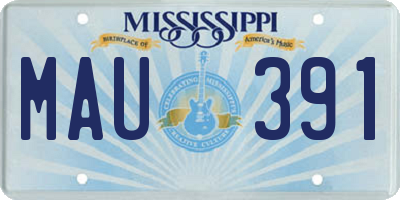 MS license plate MAU391