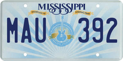 MS license plate MAU392