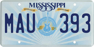 MS license plate MAU393