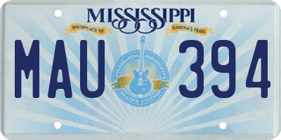 MS license plate MAU394
