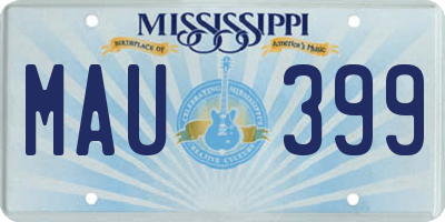 MS license plate MAU399