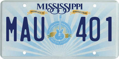 MS license plate MAU401