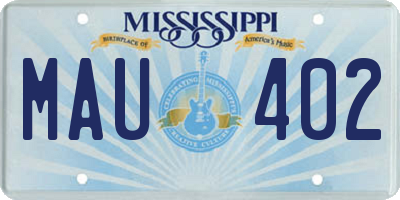MS license plate MAU402